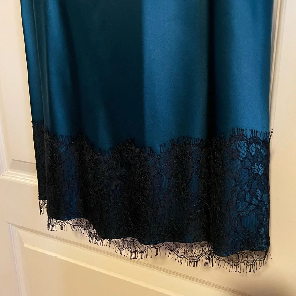 DVF Maire Blue Silk and Lace Slip Dress - Picture 5 of 16